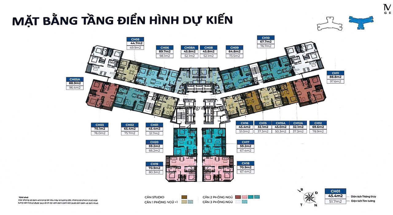 Mặt bằng tòa căn hộ Imperia Global Gate