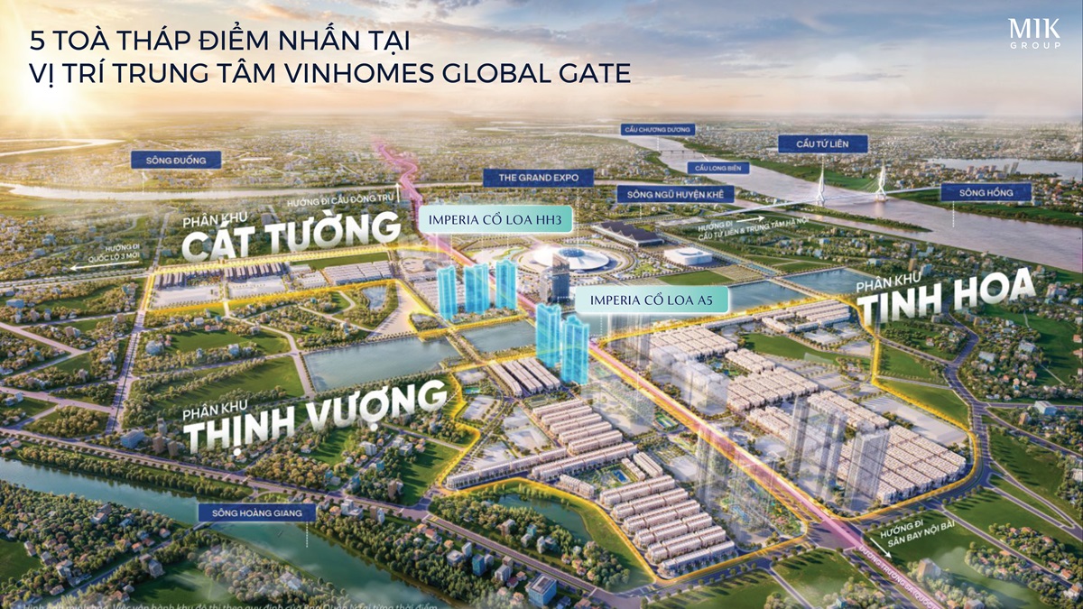 Vị trí 5 tòa căn hộ Imperia Global Gate